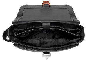Messenger Bag Black Leather Inside
